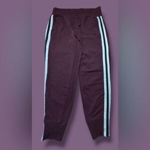 Athleta Venice Side Stripe Jogger Pants Womens Medium Athletic burgundy Stretch